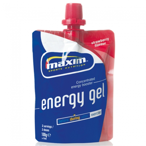 Maxim Energy Gel aardbei/magnesium 100 gram 24 stuks kopen? Bestel